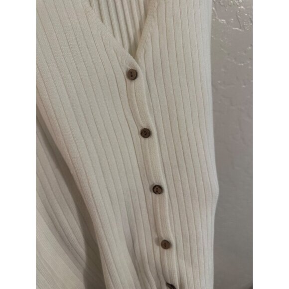 Anthropologie Greylin White Ribbed Buttoned Vest - Picture 5 of 10
